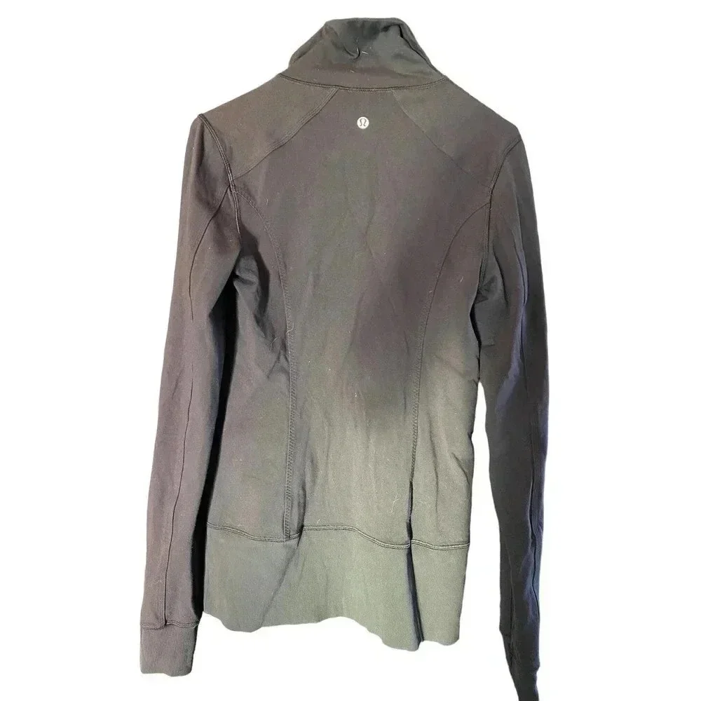 Lululemon Black Full Zip Nice Asana Jacket with Zip Pockets size 6